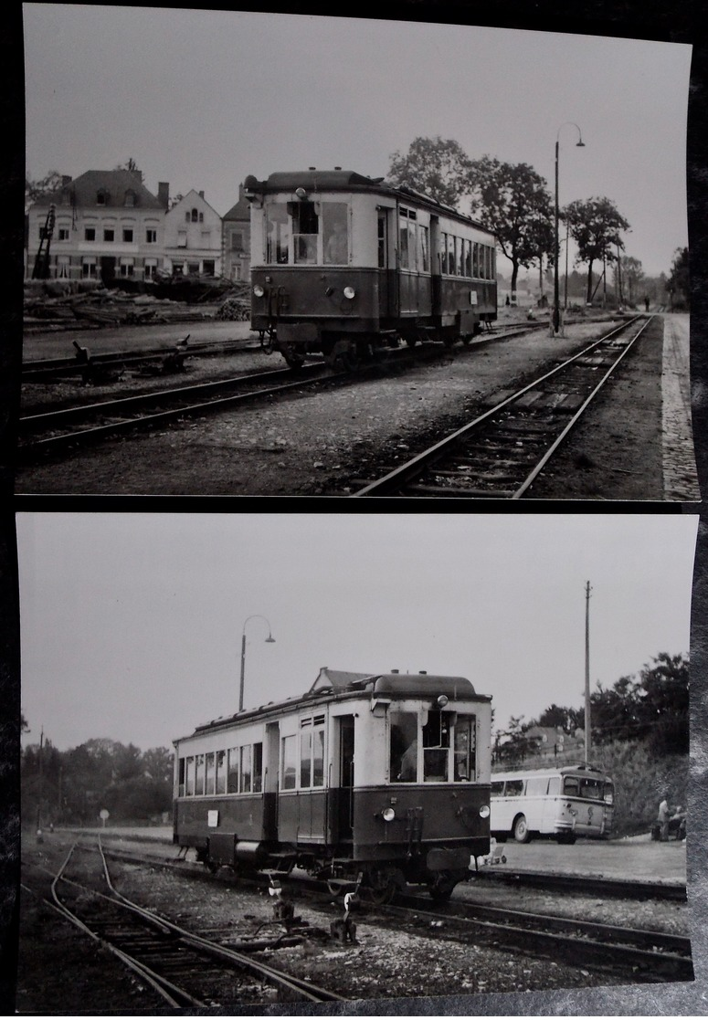 LOT #7/9: 2x Carte Postale Photo Réelle CFL Luxembourg - Gare De JUNGLINSTER - Chemin De Fer-train - Autres & Non Classés