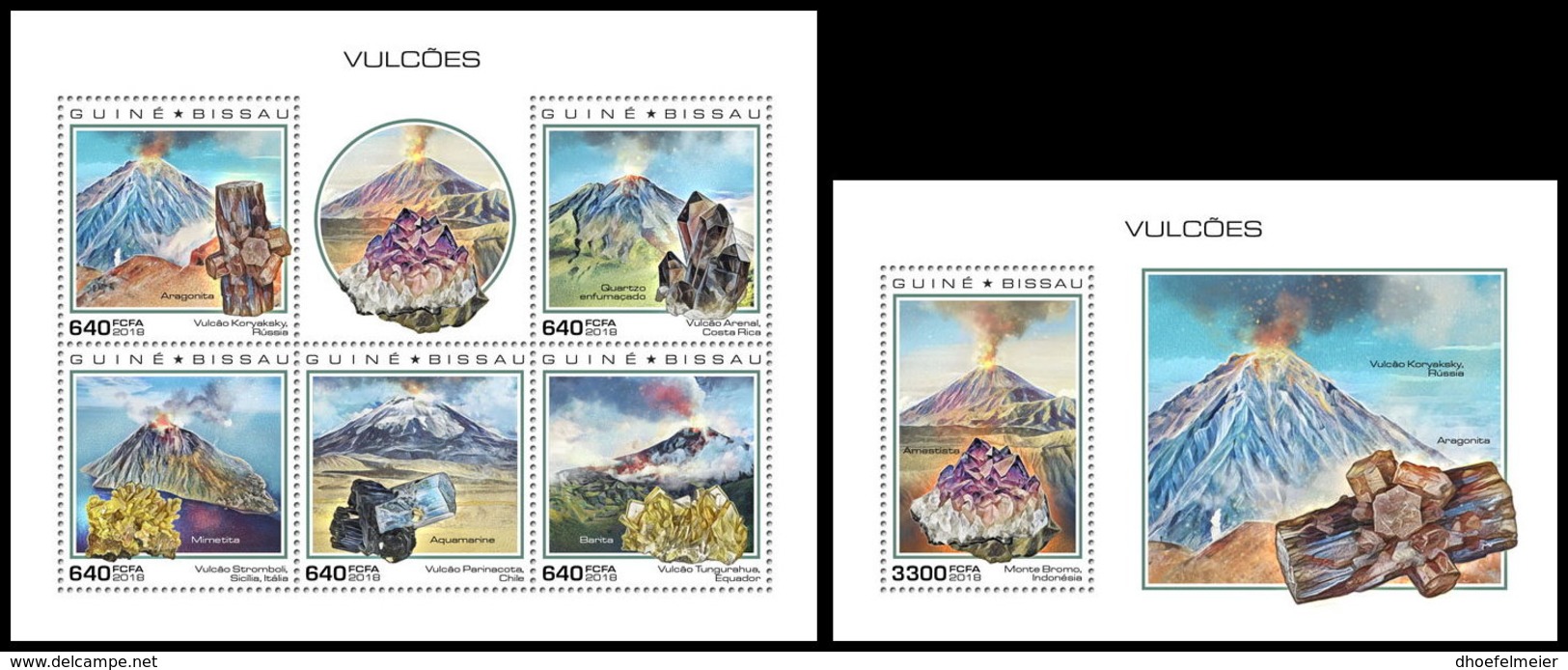 GUINEA BISSAU 2018 **MNH Minerals Mineralien Mineraux M/S+S/S - OFFICIAL ISSUE - DH1851 - Minéraux