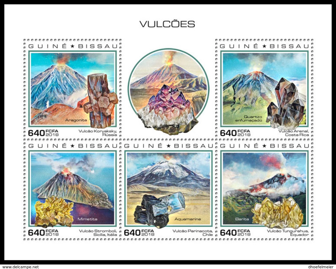 GUINEA BISSAU 2018 **MNH Volcanoes Vulkane Volcans M/S - IMPERFORATED - DH1851 - Volcanos