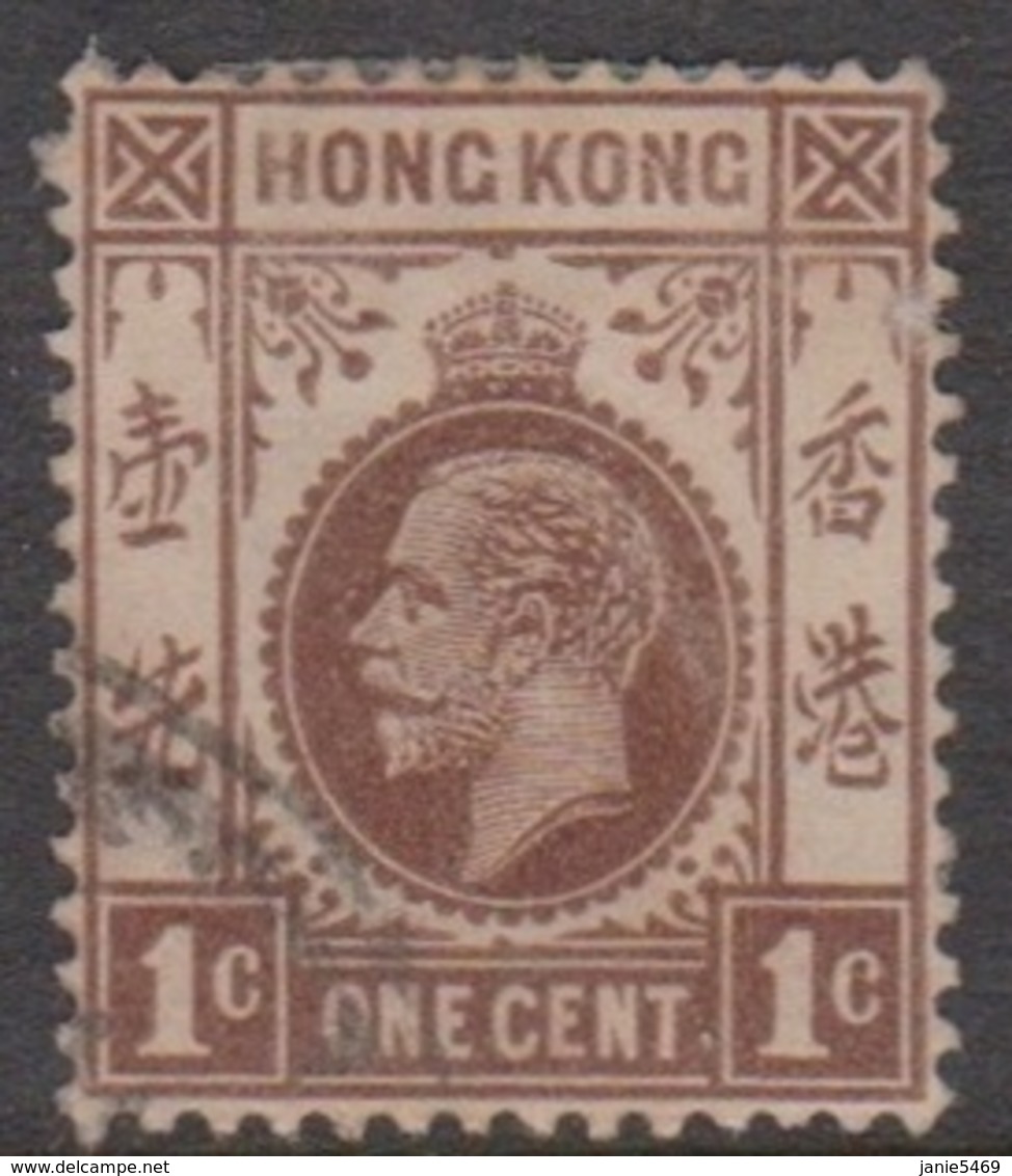 Hong Kong Scott 109 1912 King George V Definitive 1c Brown, Used - Used Stamps