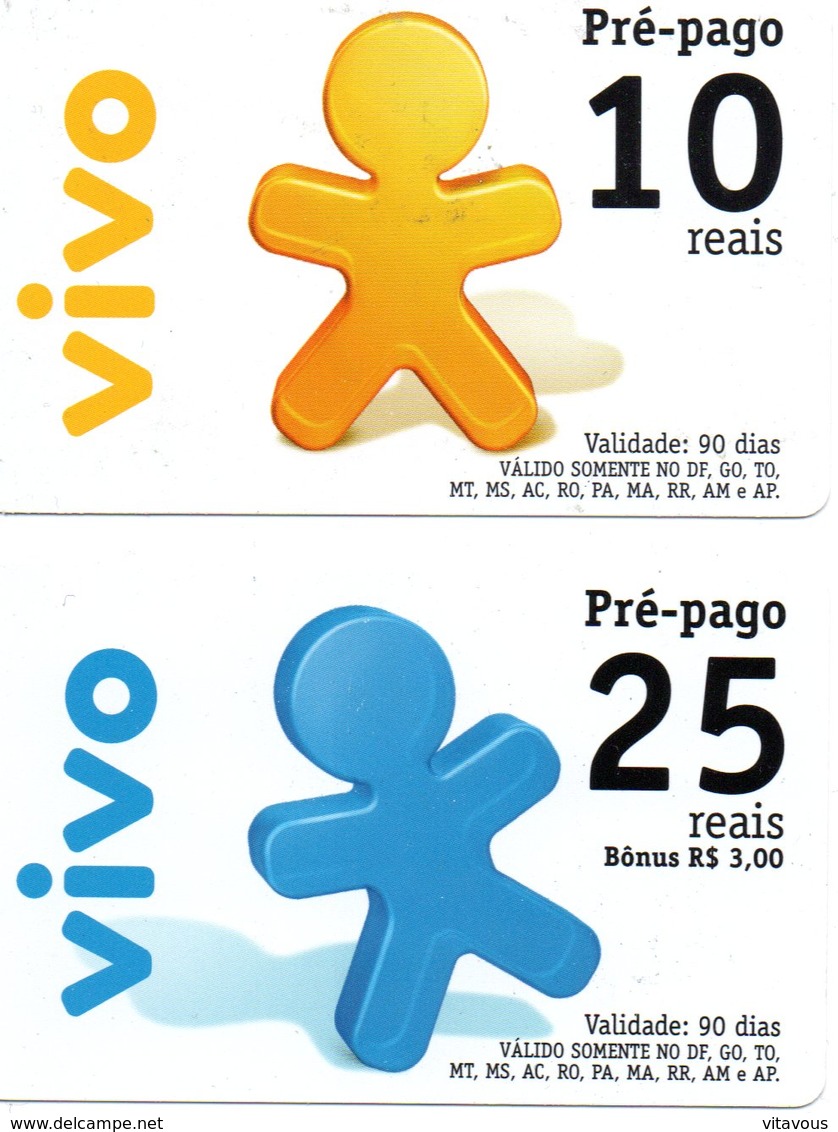 2 Cartes Prépayées Italie VIVO Télécarte Phonecard (G 664) - Cartes GSM Prépayées & Recharges