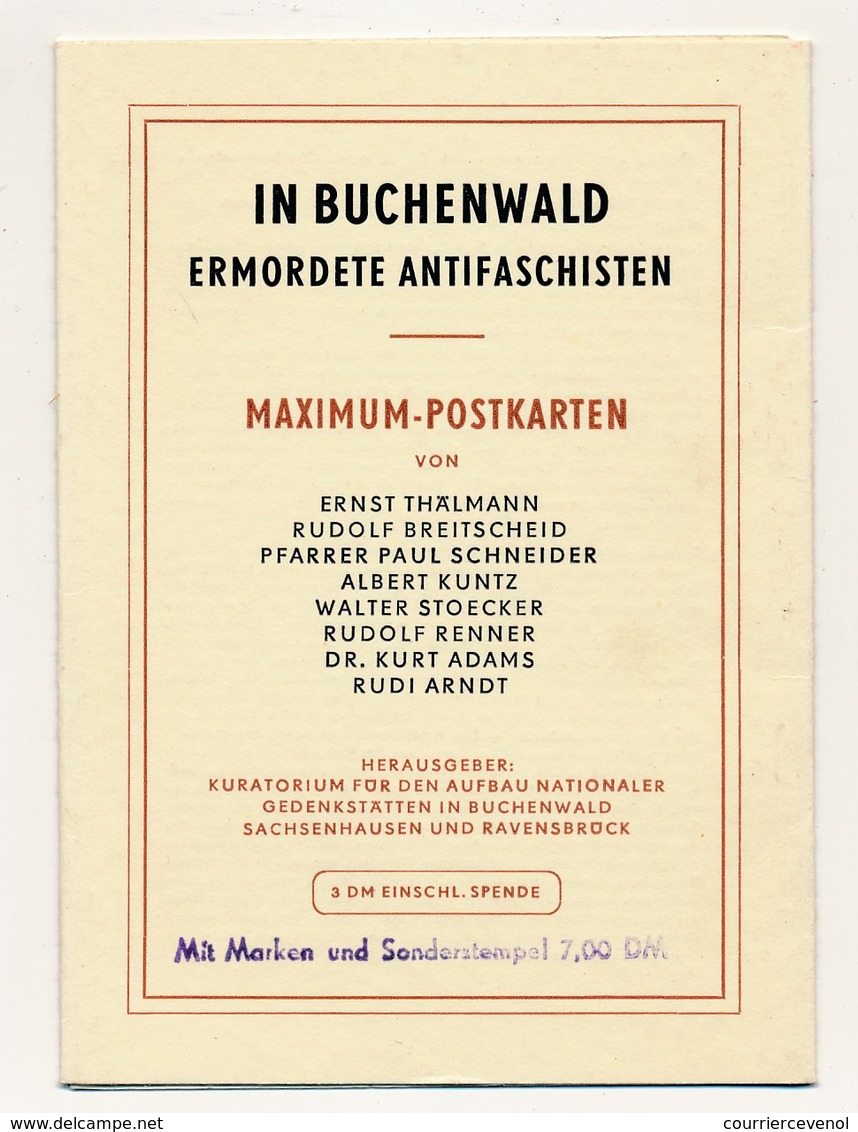 Allemagne DDR - Pochette Incomplète 5 Cartes Maximum Antifascites - BUCHENWALD - Cartas Máxima