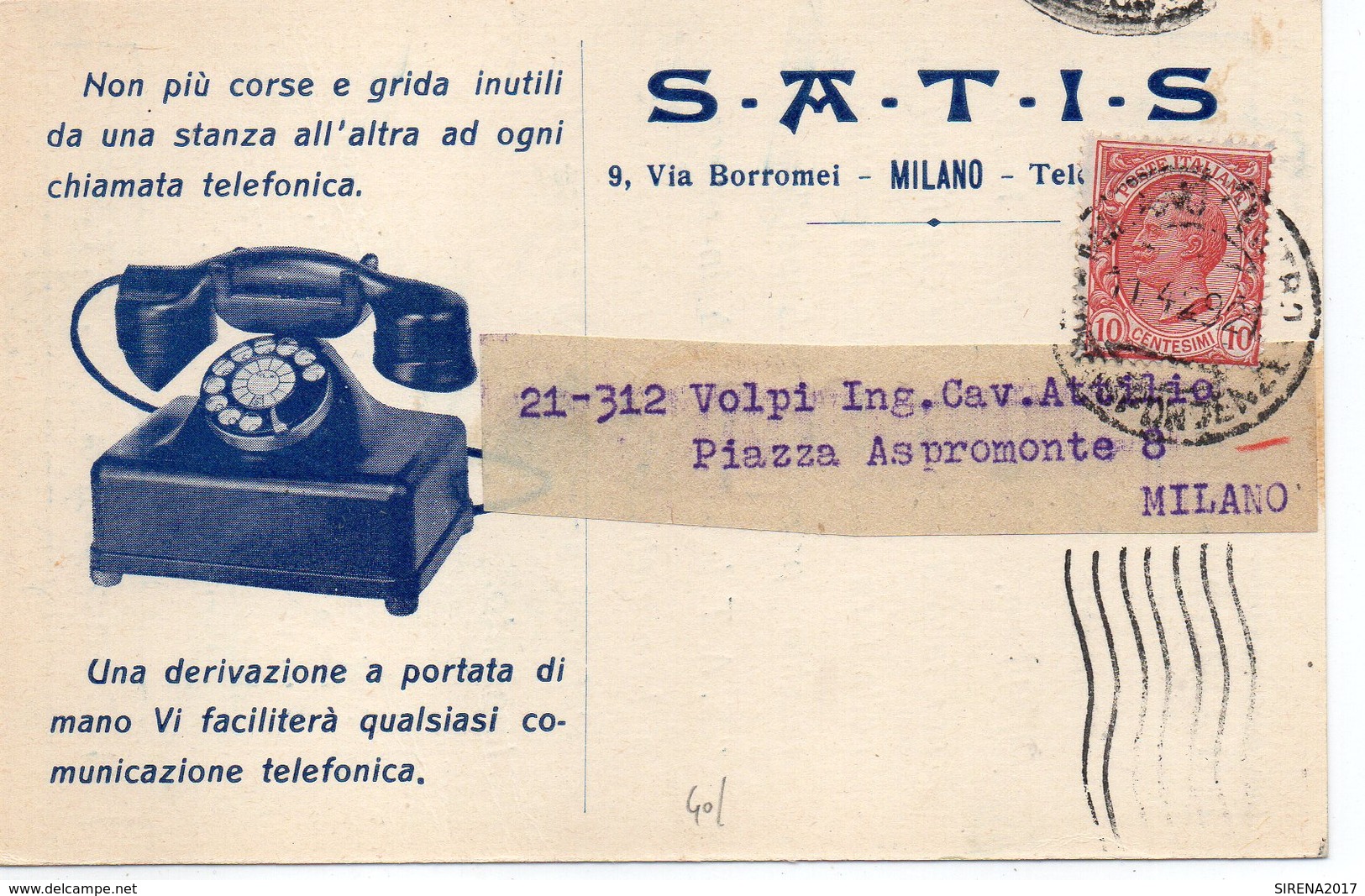 MILANO - VIA BORROMEI - S.A.T.I.S. Per LINEE TELEFONICHE - VIAGGIATA - Milano