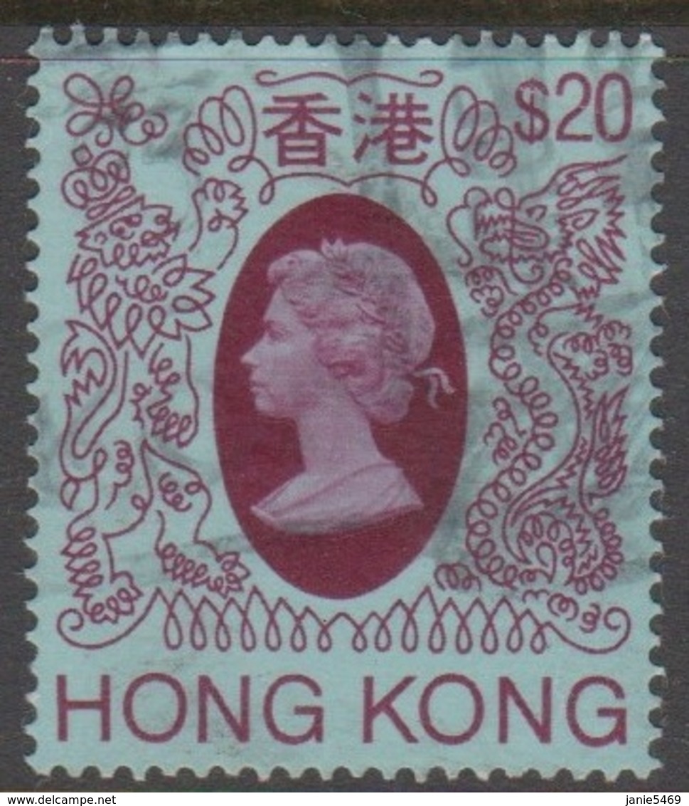 Hong Kong Scott 402 1982 Queen Elizabeth II  $ 20.00 Blue And Lake, Used - Oblitérés