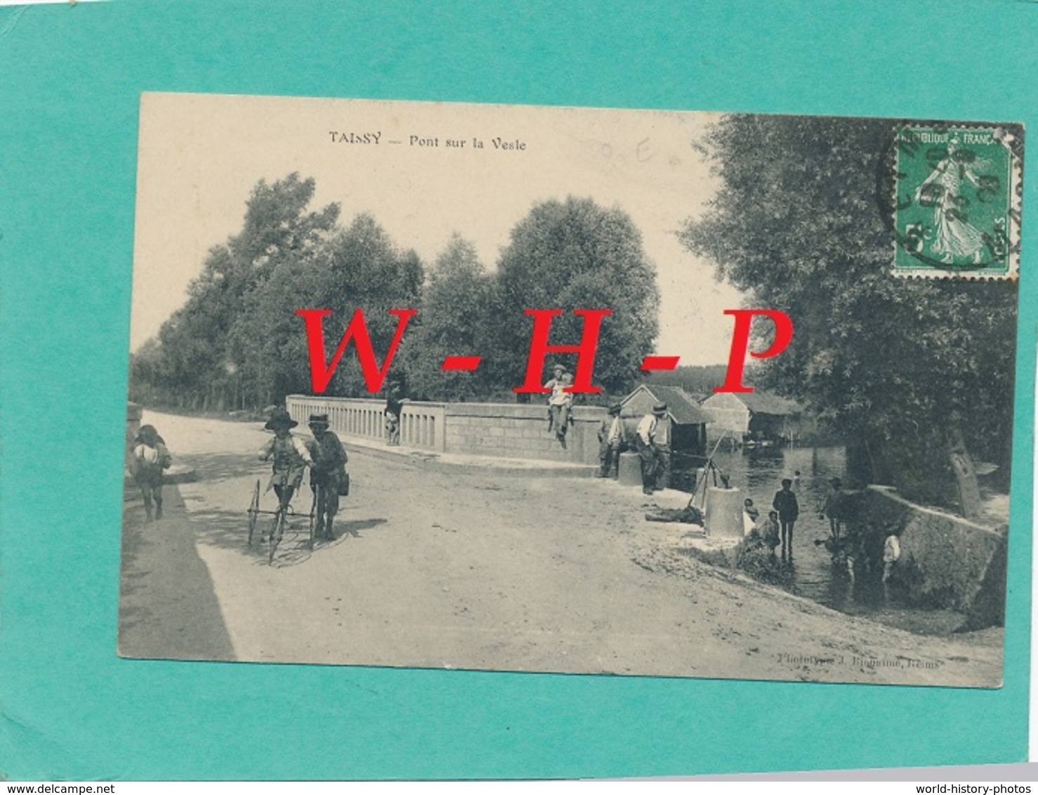 CPA  TAISSY (Marne)   Pont Sur La Vesle   - Enfant Sur Tricycle - éditeur Bionaimé Reims - Autres & Non Classés