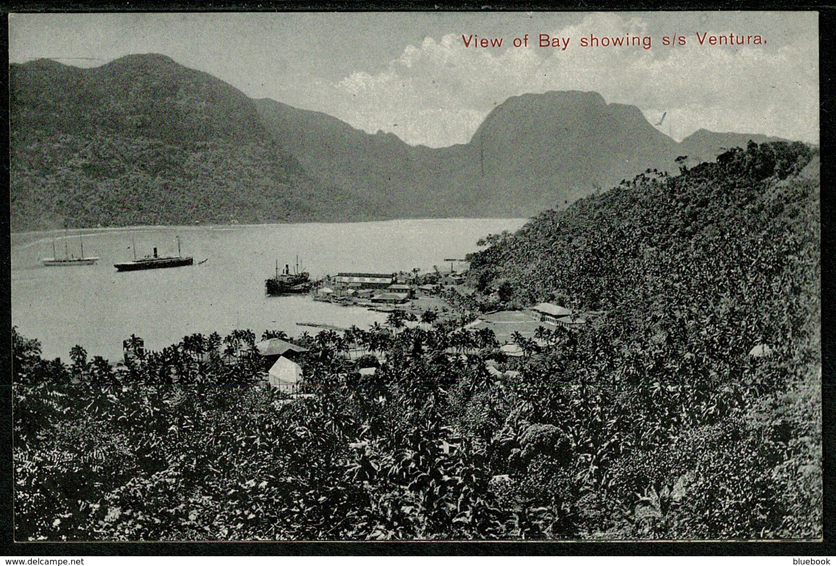 Ref 1254 - Early Postcard S/S Ship Ventura At American Samoa Naval Station - Pacific Island - Samoa