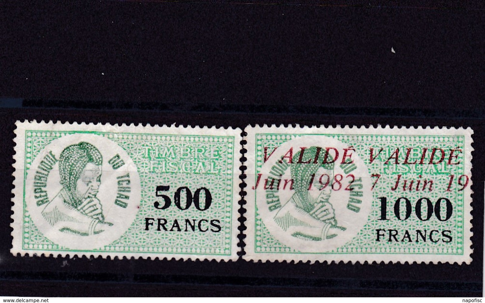 2 Timbres Fiscaux Tchad - Tchad (1960-...)