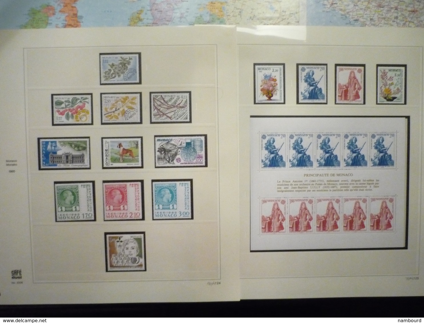 Collection de timbres de Monaco neufs sans charnières dans Album SAFE de 1979 à 1986