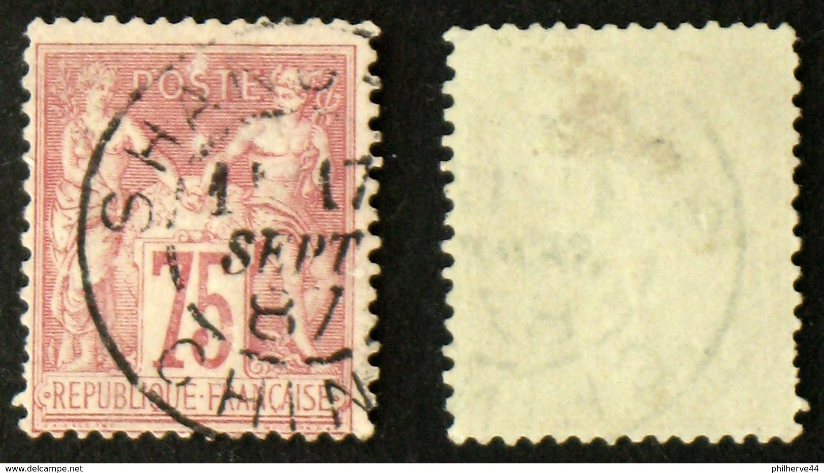 N° 81 75c N/U ROSE SAGE Oblit SHANGAI B/TB Cote 150€ - 1876-1898 Sage (Type II)