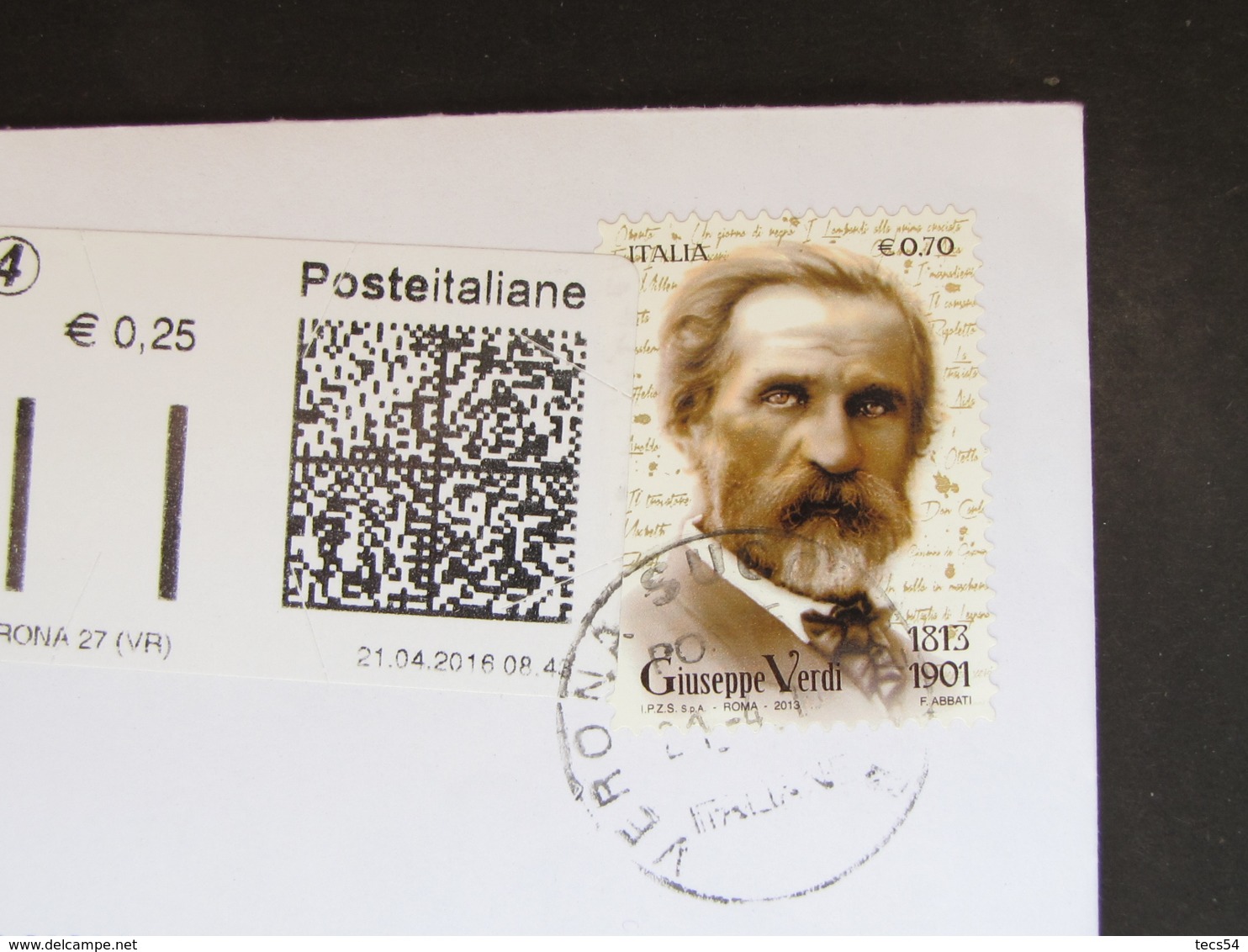 Storia Postale ITALIA 2013 - GIUSEPPE VERDI - ANNULLO 2016 Affrancatura Mista - 2011-20: Storia Postale