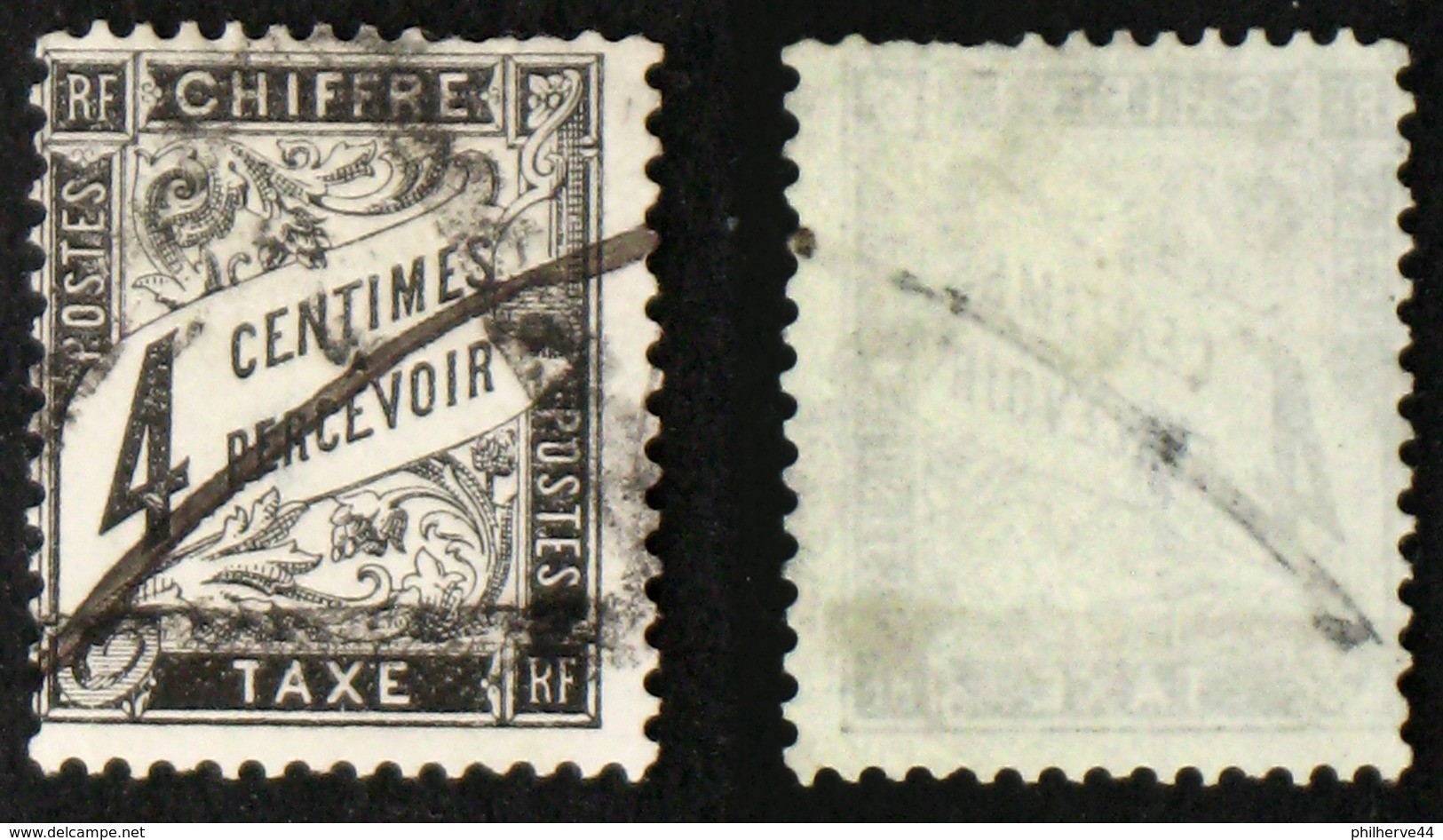 N° TAXE 13 4c DUVAL NOIR Oblit B Cote 45€ - 1859-1959 Oblitérés