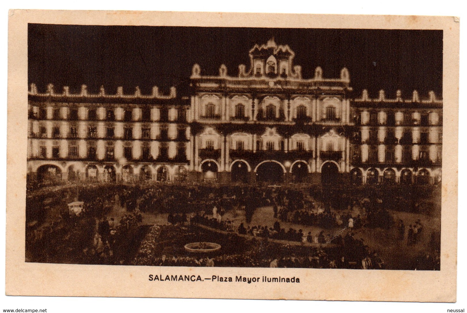 Tarjeta Postal De Salamanca - Plaza Mayor  Circulada. - Cartas & Documentos