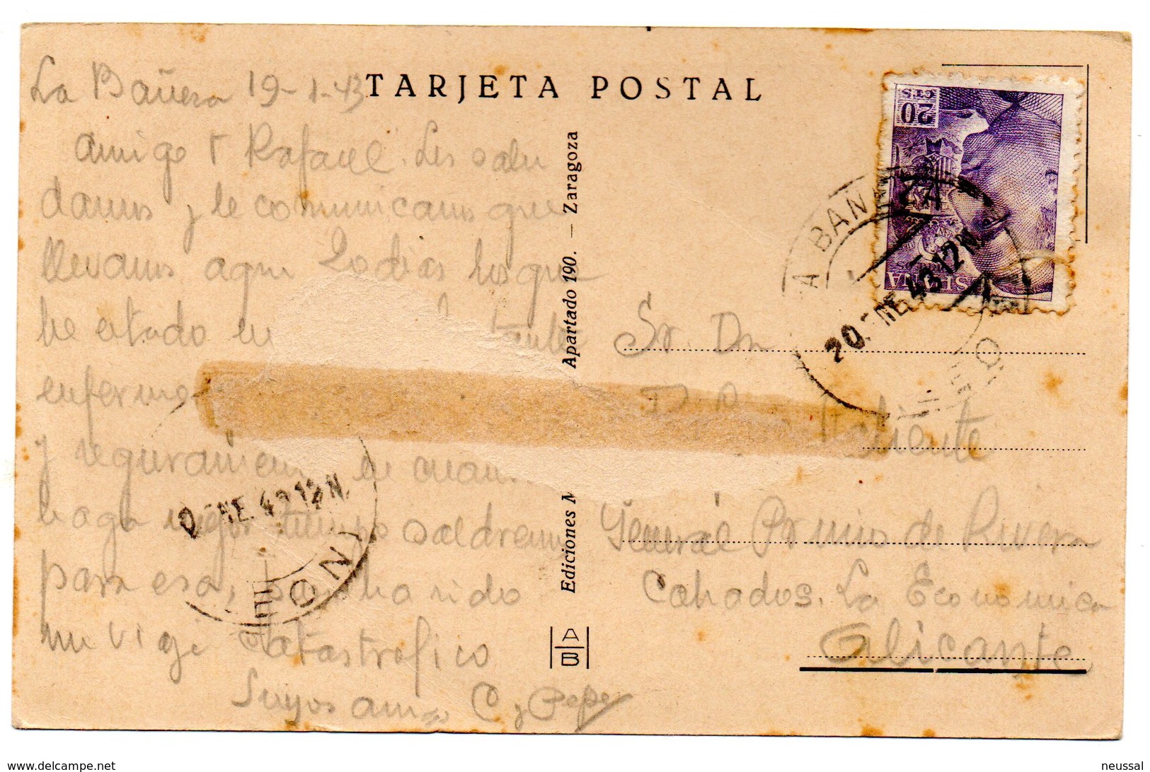 Tarjeta Postal De Salamanca - Plaza Mayor  Circulada. - Cartas & Documentos