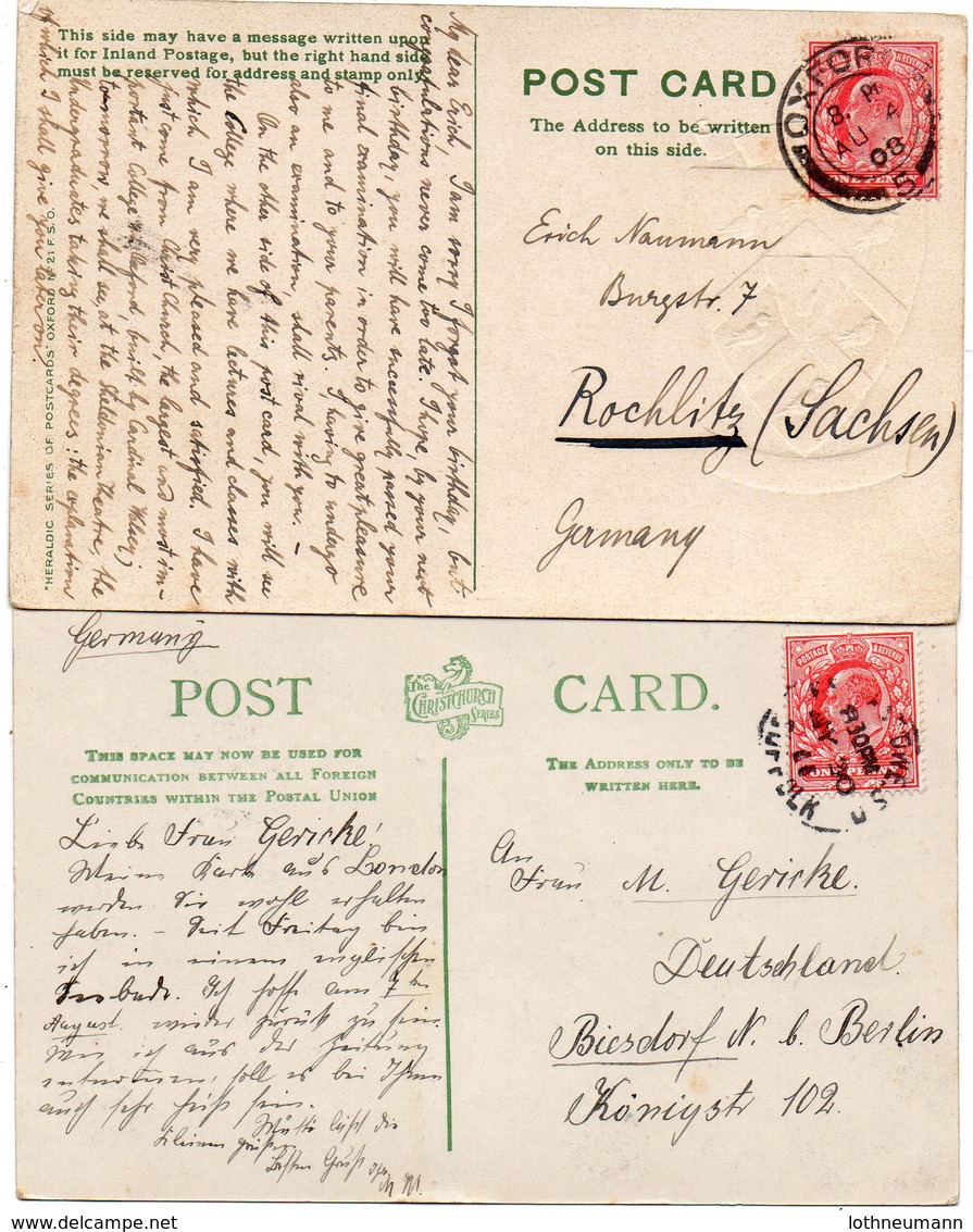 GB 1902/11: 1 D De La Rue And 1 D Harrison Perf 14, Both Used On A Photo Postcard - Briefe U. Dokumente