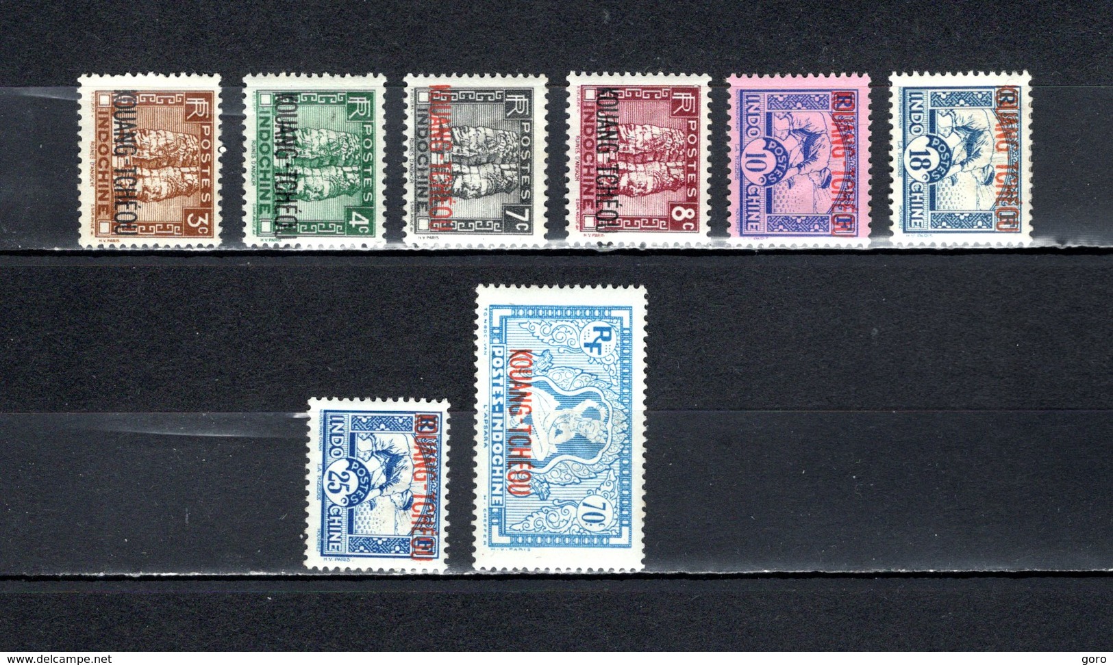 Kouang-Tcheou   1941-42   Y&T  Nº   125/126-128/129-131/131A-133/134    *  ( C/charniere ) - Nuevos