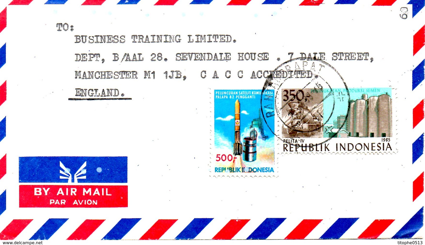 INDONESIE. N°1109 De 1987 Sur Enveloppe Ayant Circulé. Fusée. - Asia