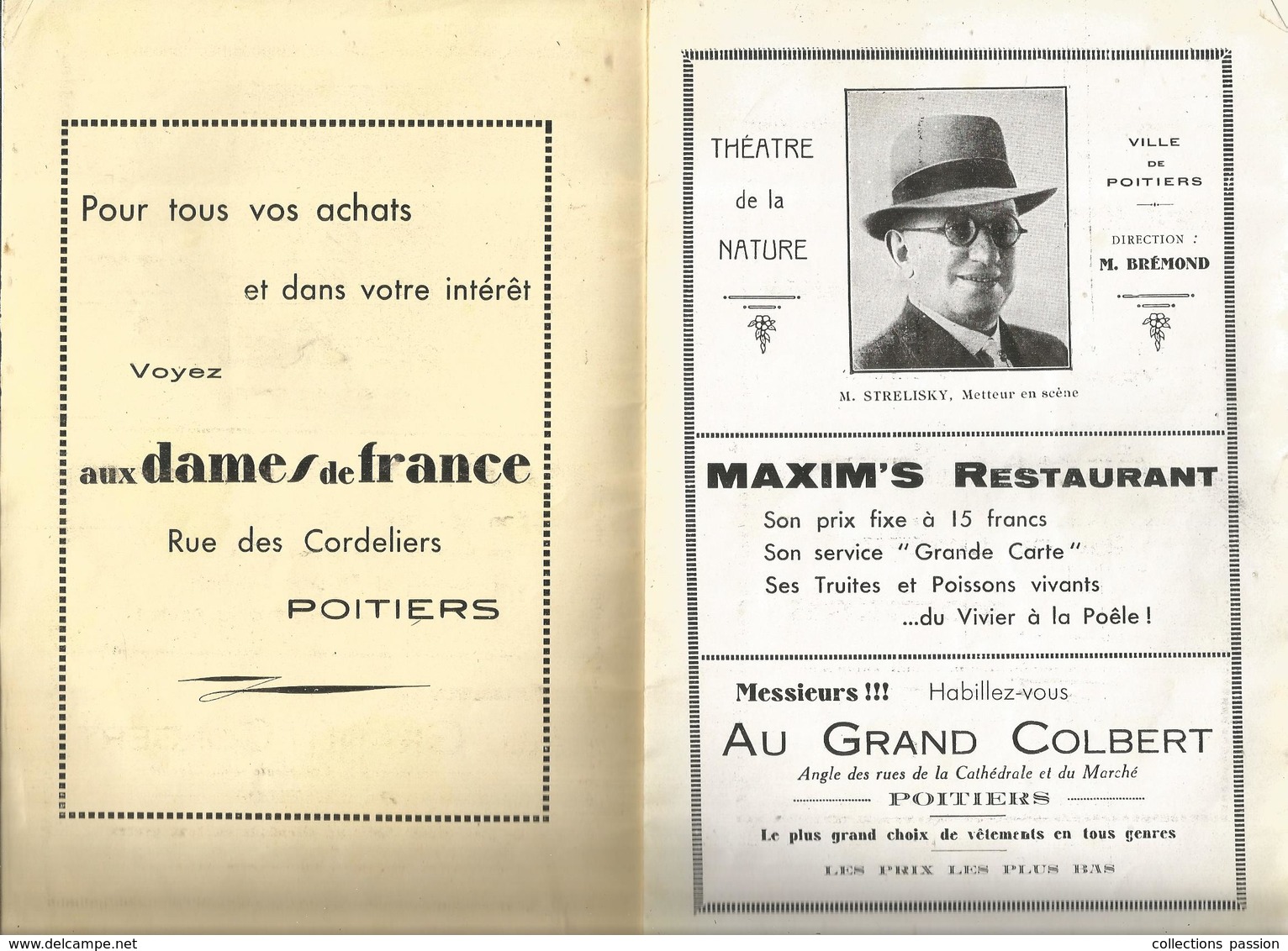 Programme , Ville De POITIERS ,  Saison Lyrique 1934 ,19 Pages ,photographies ,publicités , 6 Scans , Frais Fr 2.95 E - Programme