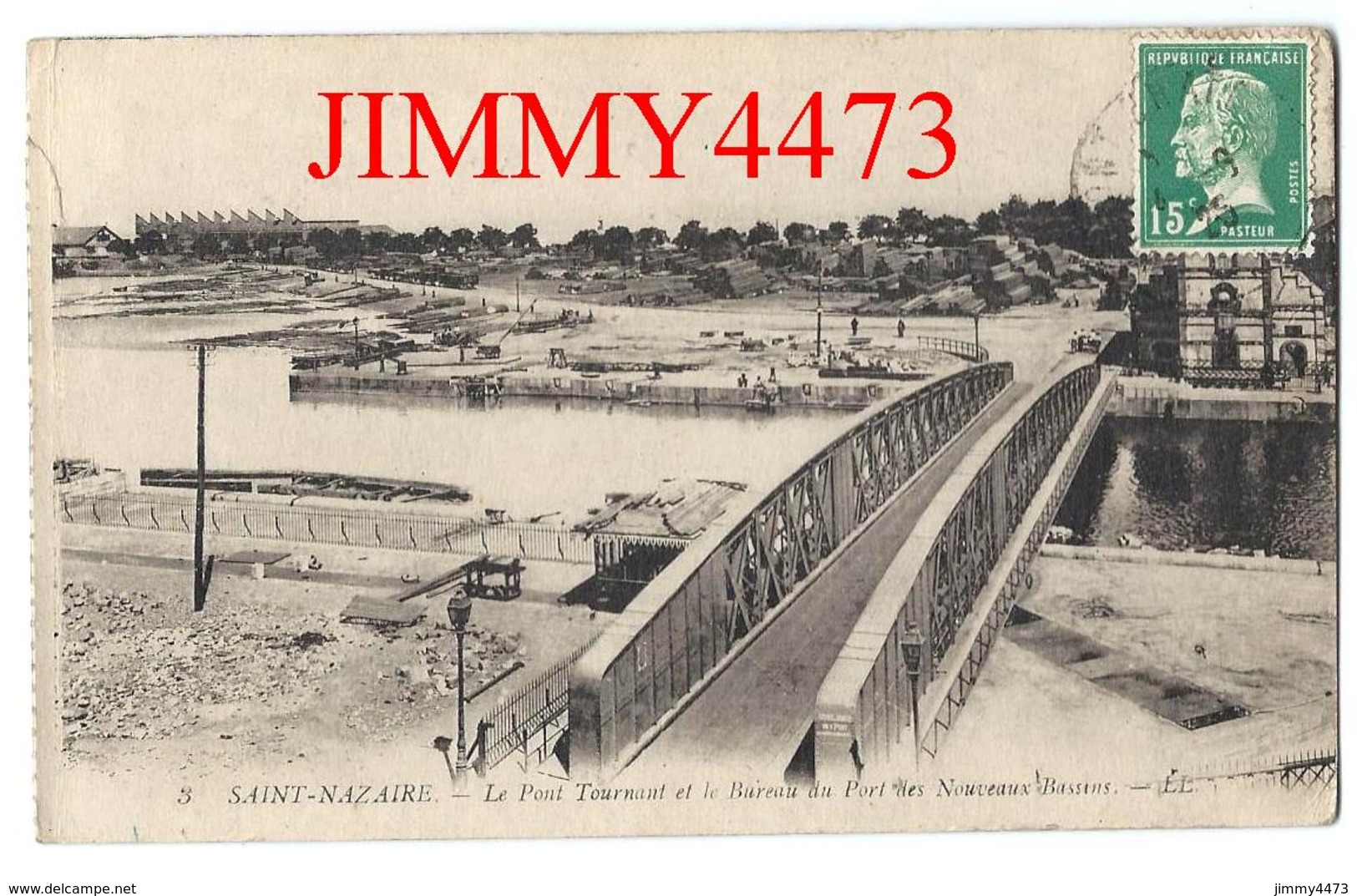 CPA - Le Pont Tournant Et Le Bureau Du Port Des Nouveaux Bassins En 1925 - SAINT-NAZAIRE 44 Loire Inf. - N° 3 - L L - Saint Nazaire