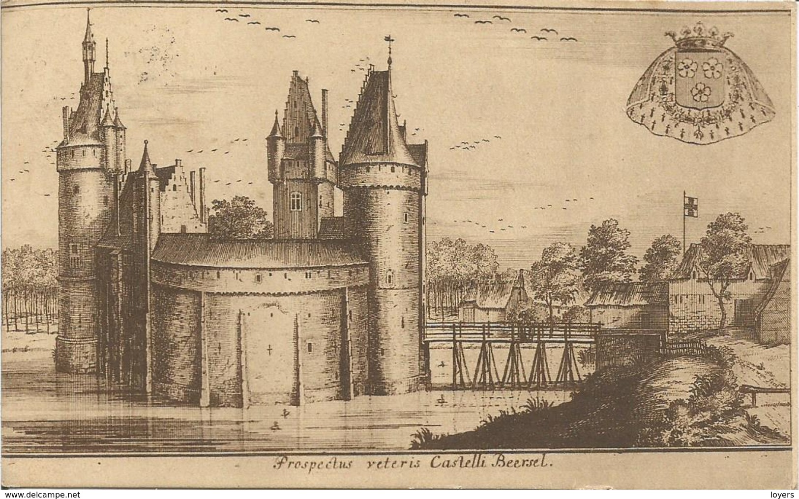 Le Château De Beersel Vers 1696.  (scan Verso) - Beersel