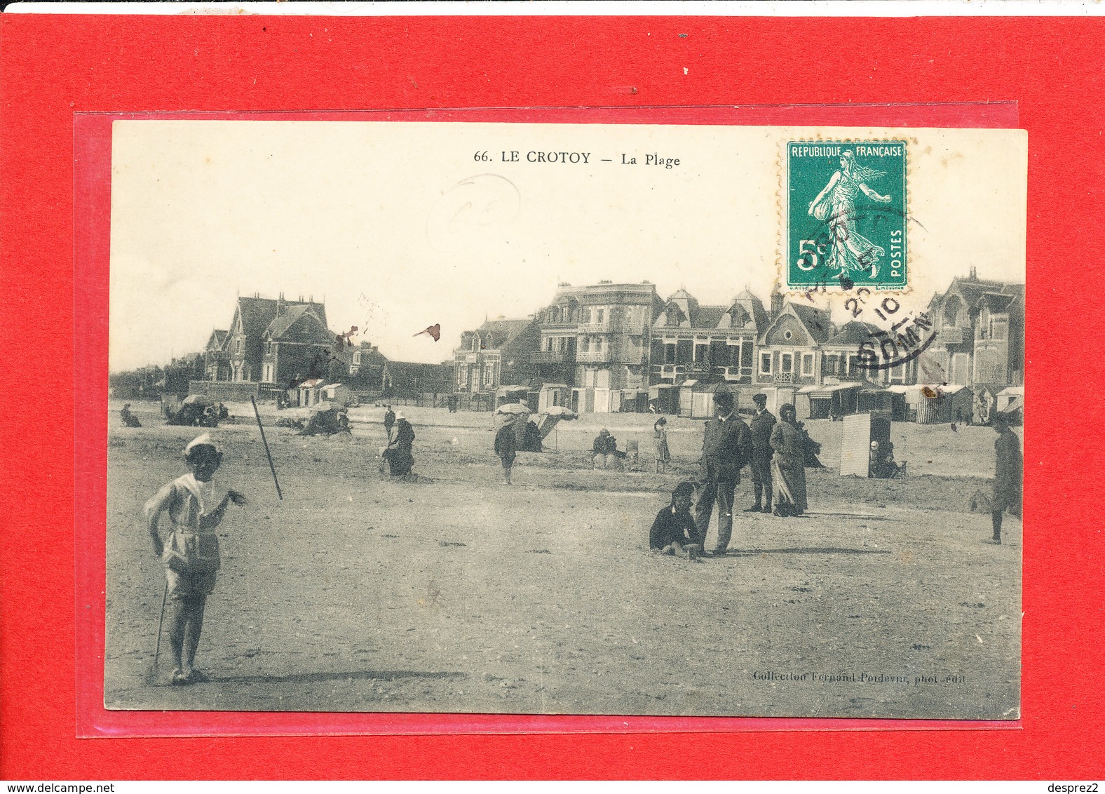 80 LE CROTOY Cpa Animée La Plage    66 Coll Poidevin - Le Crotoy