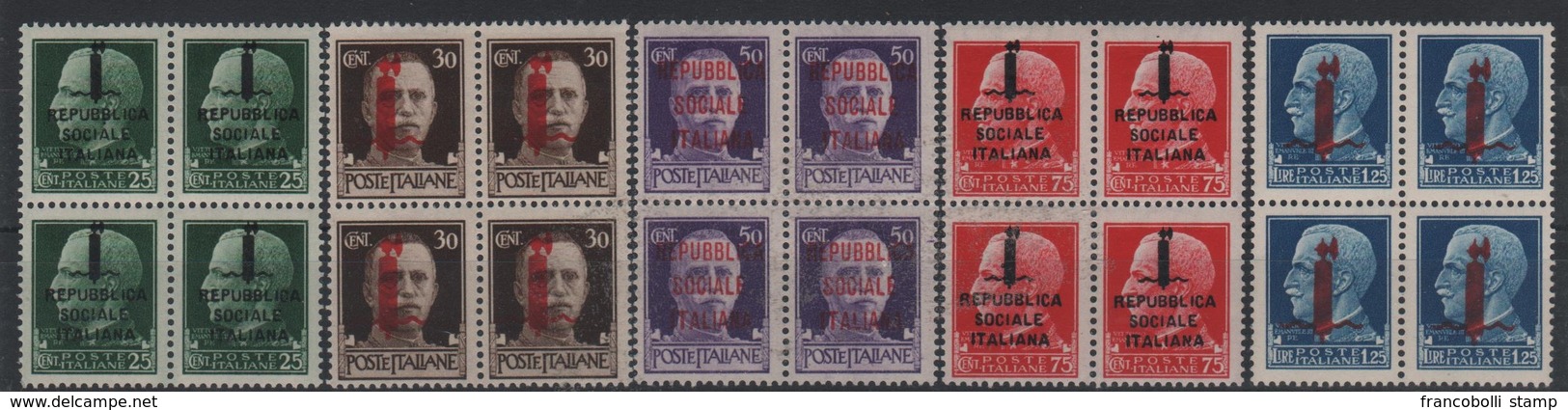 1944 RSI Imperiale Quartine MNH/MLH - Nuovi