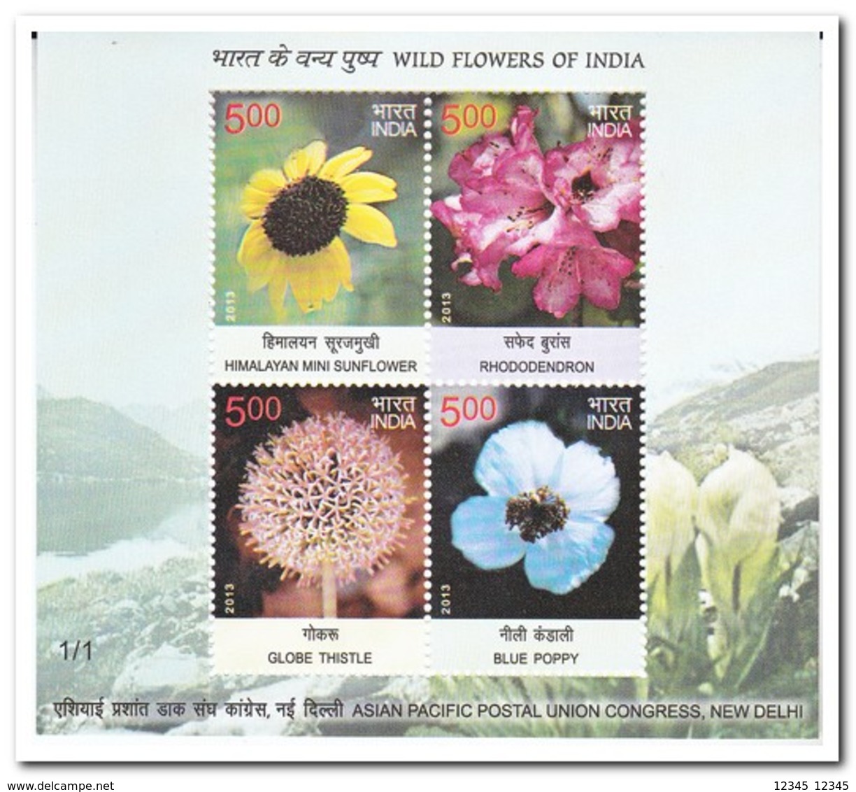 India 2013, Postfris MNH, Flowers - Ongebruikt