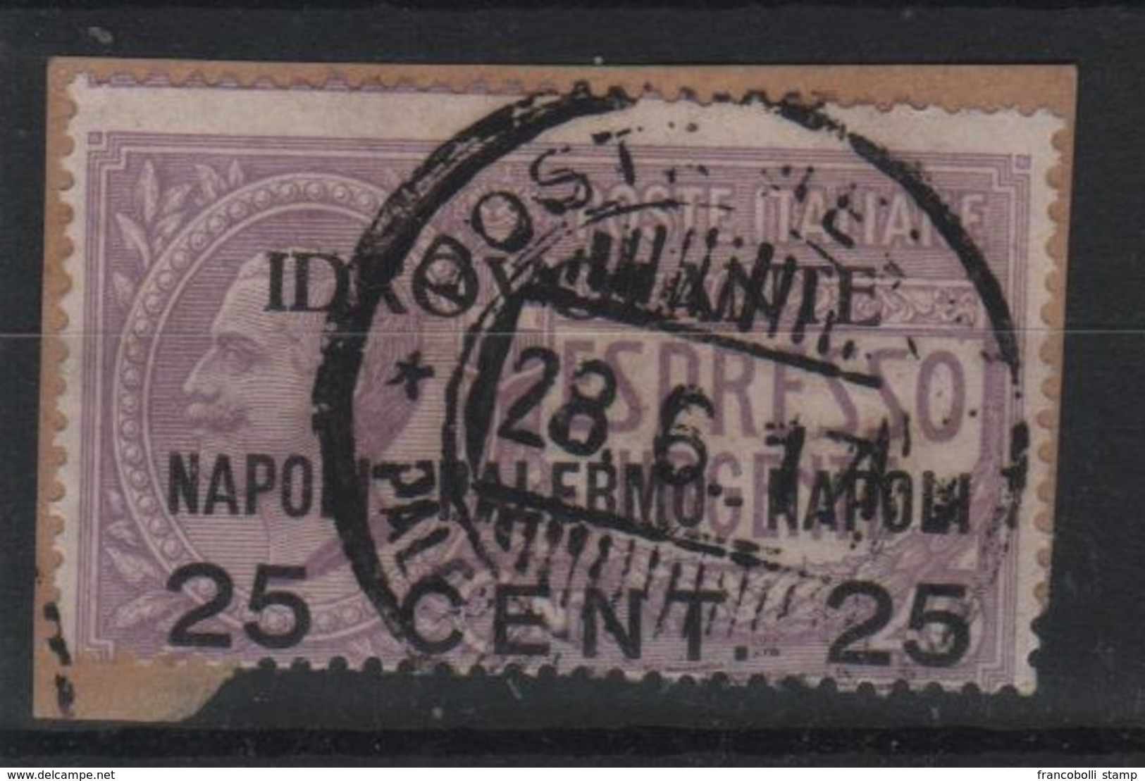 1917 25 C. Su 40 C. Idrovolante Napoli Palermo US - Used
