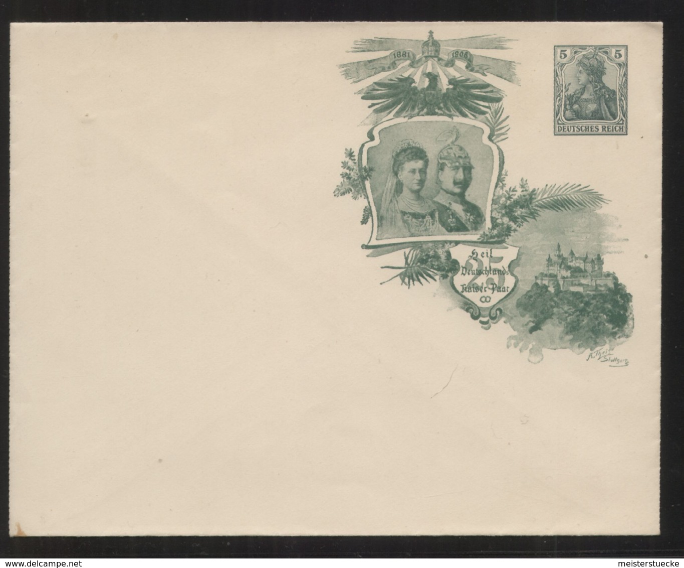 Dt. Reich - Privatganzsache/Umschlag PU 26 C 4 - Silberhochzeit Dt. Kaiserpaar 1881-1906 - Ungebraucht - Autres & Non Classés