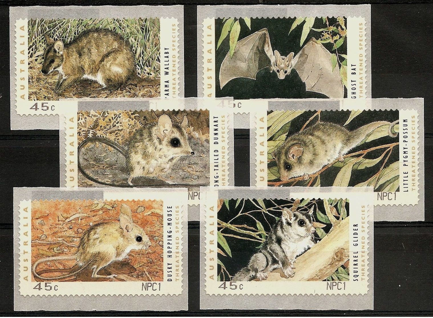 AUSTRALIA 1993 - THREATENED SPECIES - ATM 6v Selfadh. Mi 27-32 MNH ** Cv€9,00 K392atm - Ungebraucht