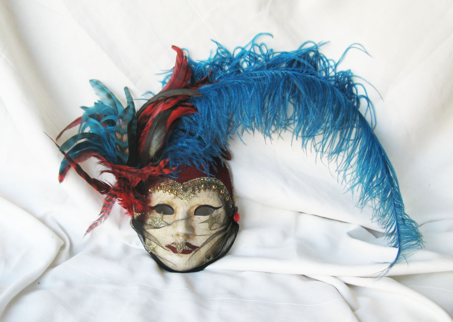 Authentique Masque De Venise En Papier Maché. - Art Populaire