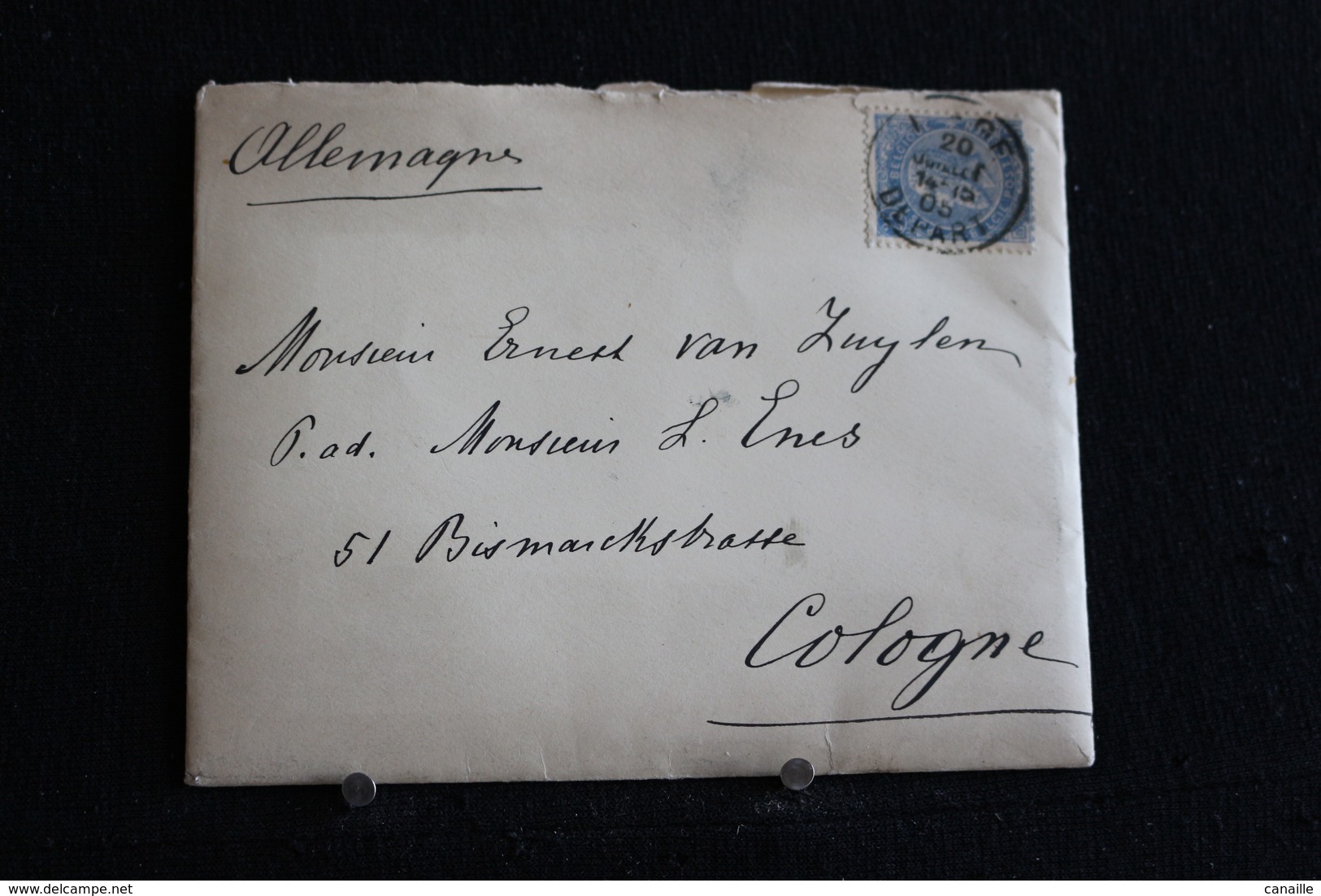 Tu-39 / Marcophilie (Lettres) - Enveloppe, Lettre  Envoie De  Liège En 1905 Ver Cologne (Allemagne)  - Belgique  .- - Grenzübergangsstellen