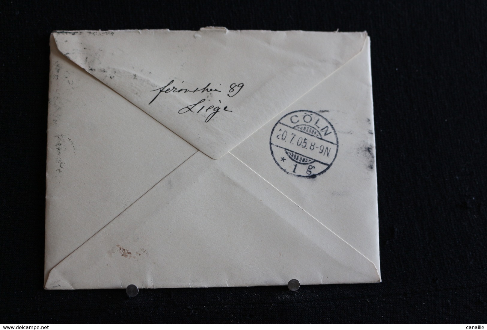 Tu-39 / Marcophilie (Lettres) - Enveloppe, Lettre  Envoie De  Liège En 1905 Ver Cologne (Allemagne)  - Belgique  .- - Transit Offices