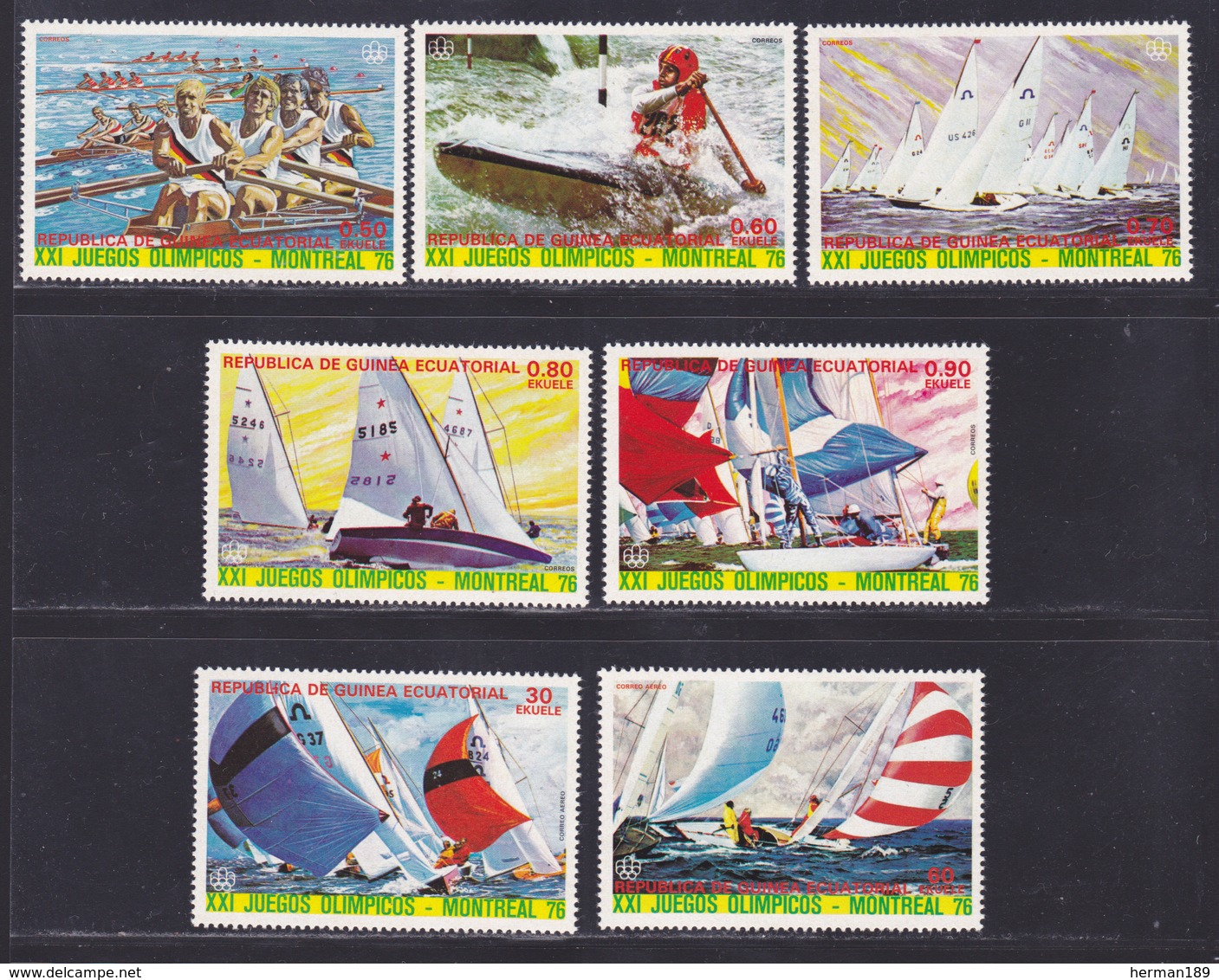 GUINEE EQUATORIALE N°   84, AERIENS 69 ** MNH Neufs Sans Charnière, 7 Val. TB (D8097) Jeux Olympiques Montréal -1976 - Guinea Equatoriale