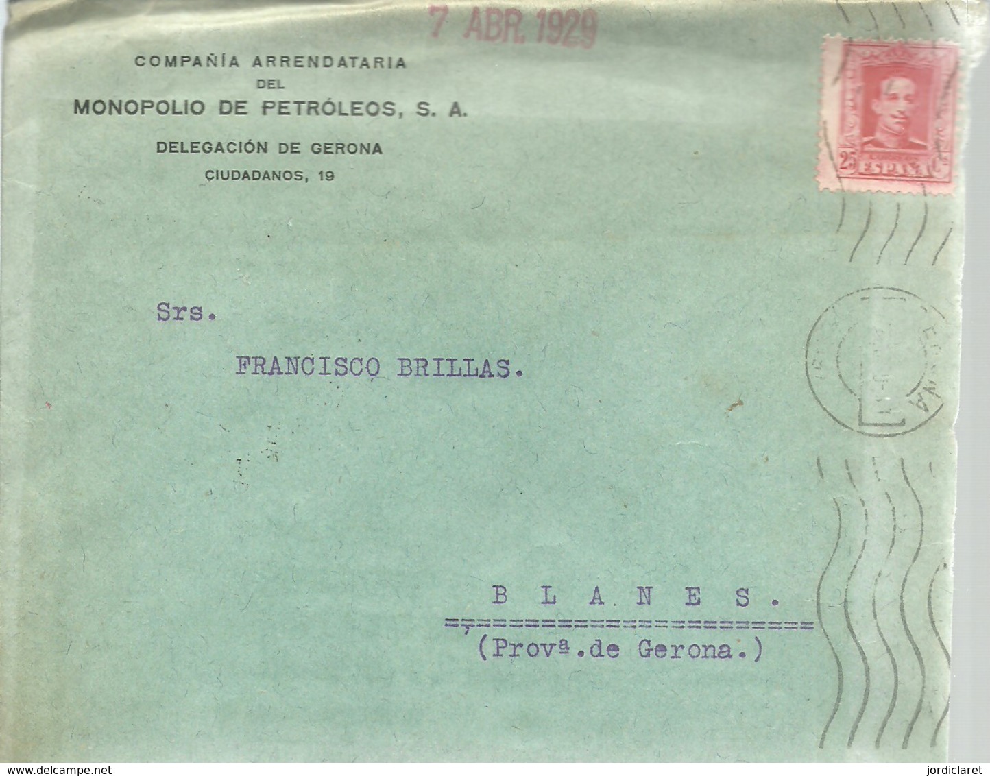 CARTA COMERCIAL   COMERCIAL 1929 GERONA - Cartas & Documentos