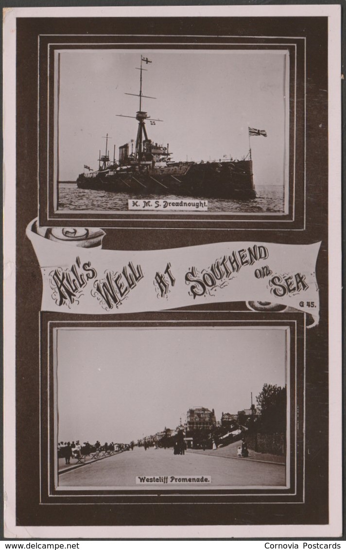 All's Well At Southend On Sea, Essex, 1909 - Shamrock RP Postcard - Southend, Westcliff & Leigh