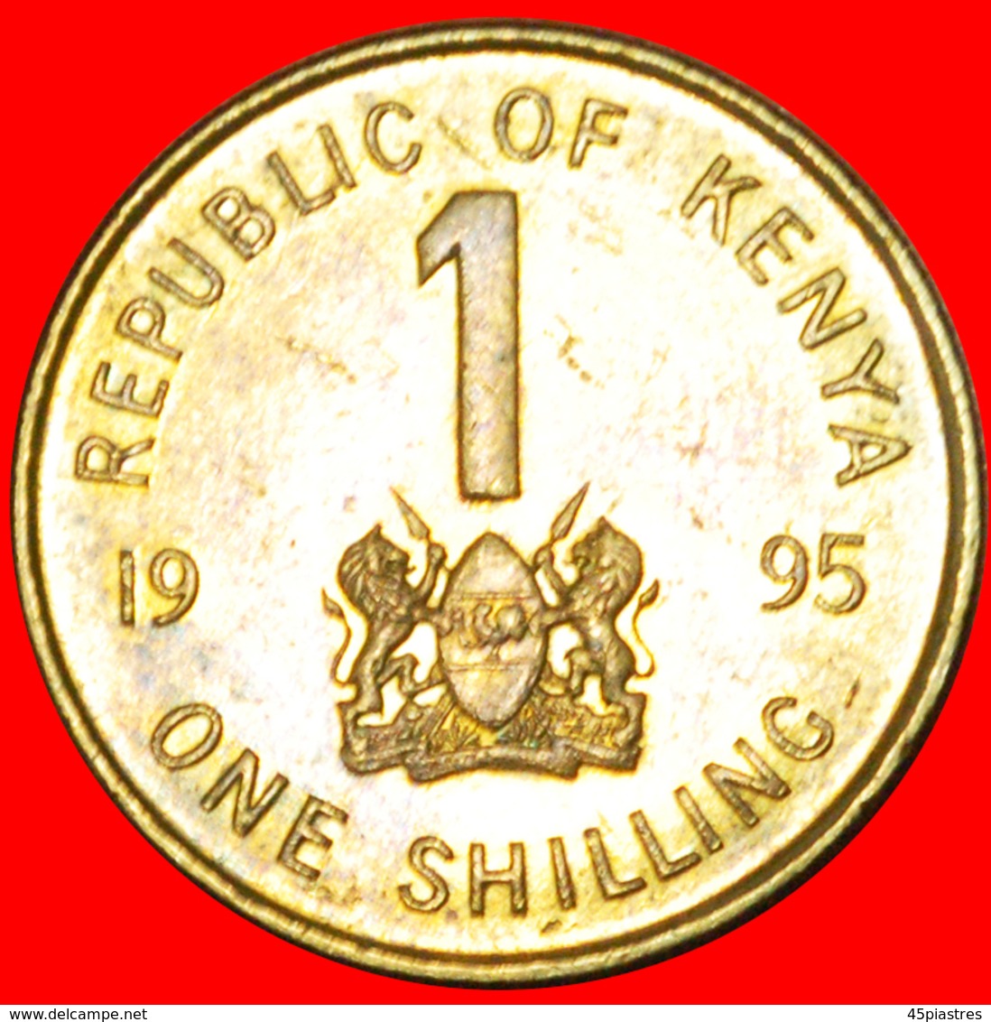 # COCK AND LIONS (1995-1998): KENYA ★ 1 SHILLING 1995! LOW START ★ NO RESERVE! Daniel Toroitich Arap Moi (1978-2002) - Kenya