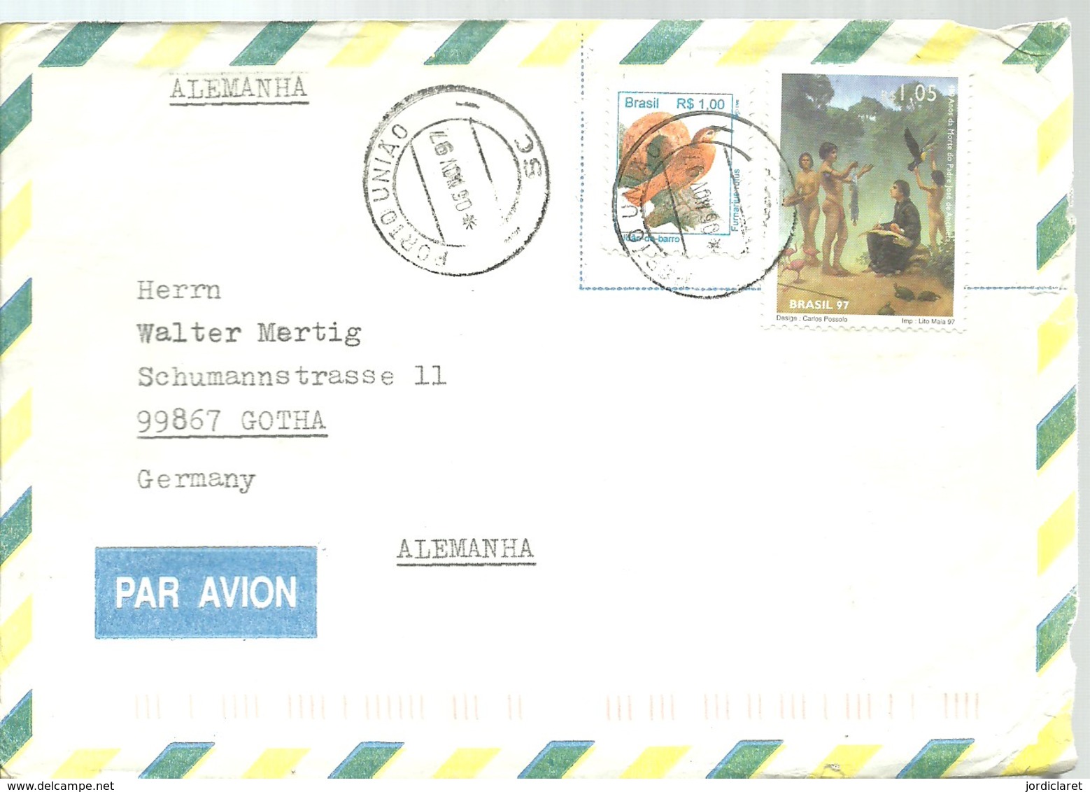 LETTER   PORTO UNIAO 1997 - Cartas & Documentos