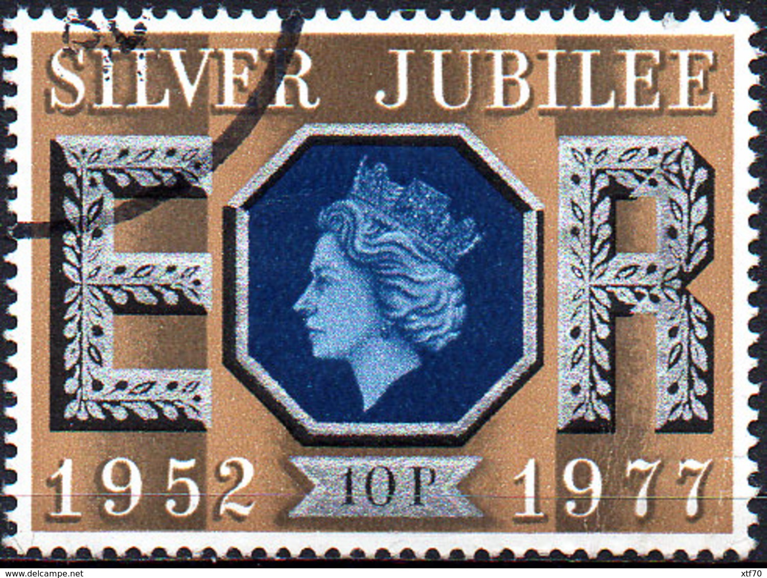 GREAT BRITAIN 1977 Silver Jubilee: 10p Blue And Ochre - Used Stamps