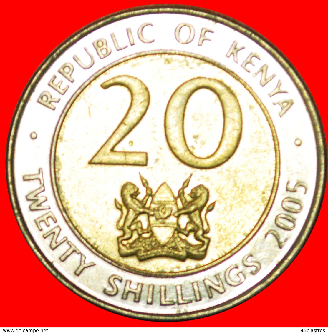 # COCK AND LIONS (2005-2009): KENYA★20 SHILLINGS 2005 MINT LUSTER★LOW START ★ NO RESERVE! Mzee Jomo Kenyatta (1964-1978) - Kenya