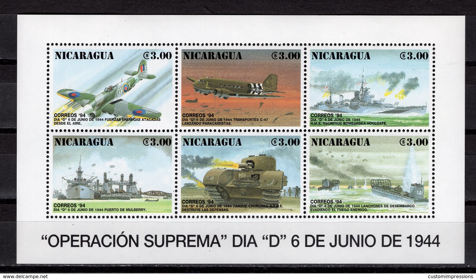 NICARAGUA  - 1994 The 50th Anniversary Of D-Day  M653 - Nicaragua