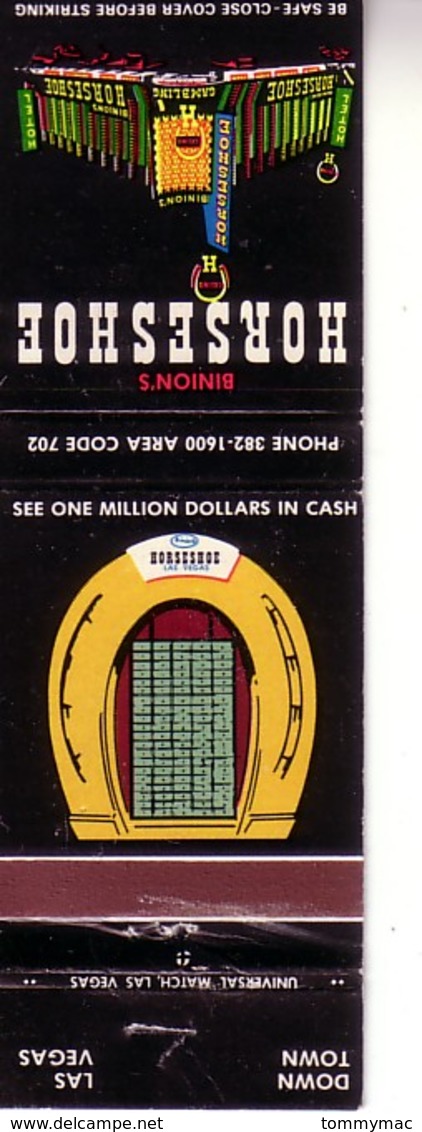 Matchbook Cover ! Binion's Horseshoe Casino, Las Vegas, Nevada, U.S.A.  ! - Zündholzschachteln