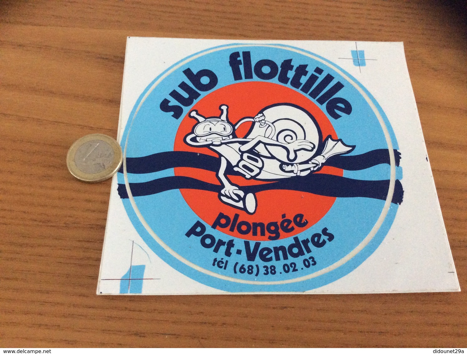 AUTOCOLLANT, Sticker «sub Flottille - Plongée - Port-Vendres (66)» (escargot) - Autocollants