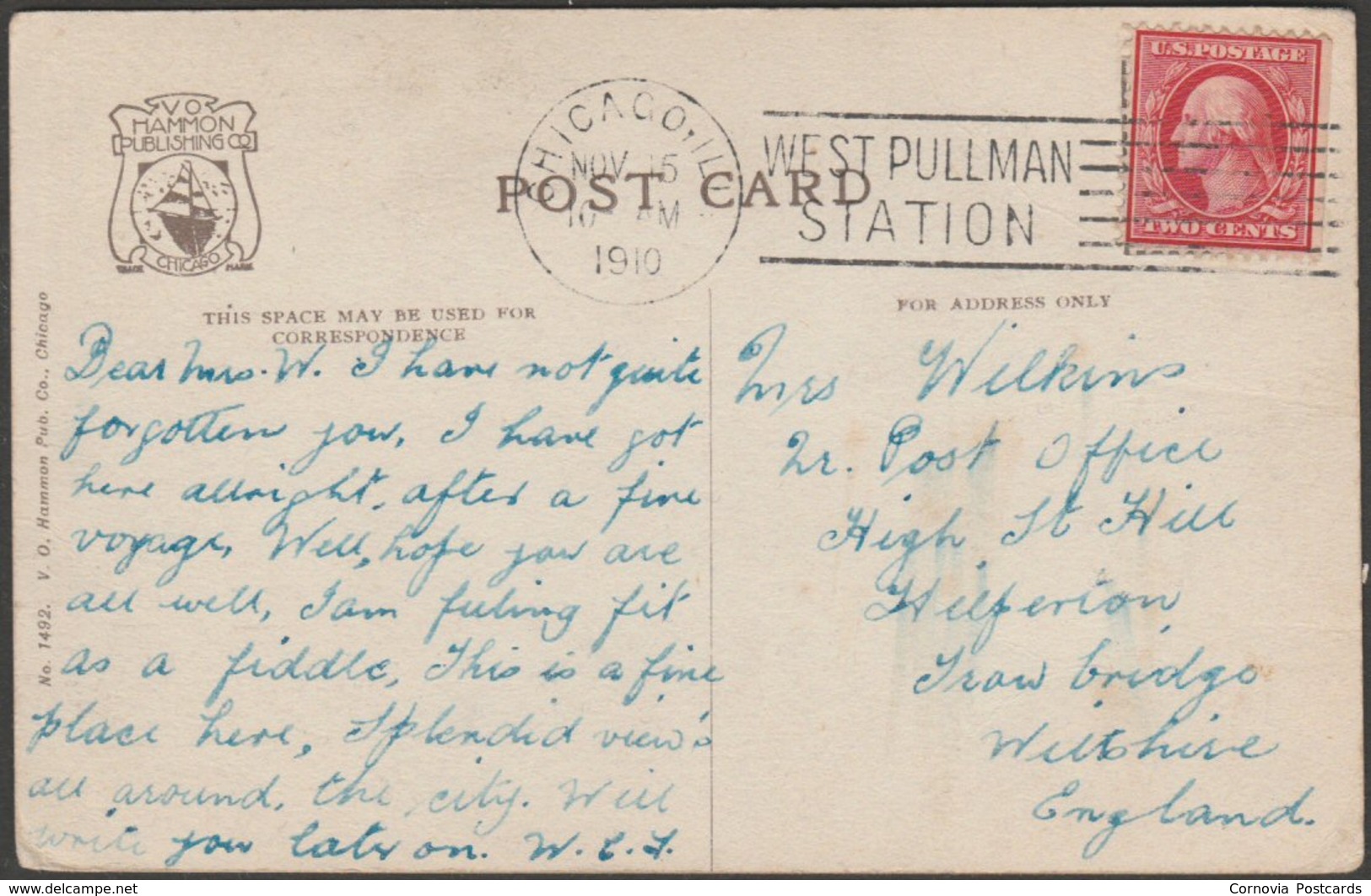Board Of Trade, Chicago, Illinois, 1910 - VO Hammon Postcard - Chicago