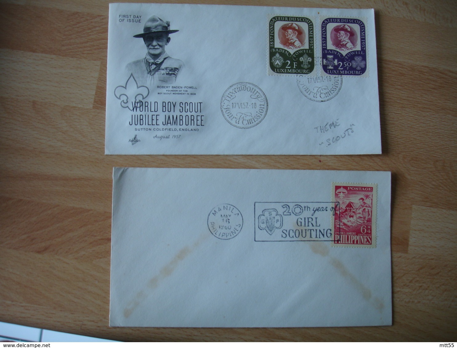 Lot De 7 Scouts Scout  Scoutisme  Annee 50 .60 Fdc Enveloppe 1 Er Joiur - Storia Postale