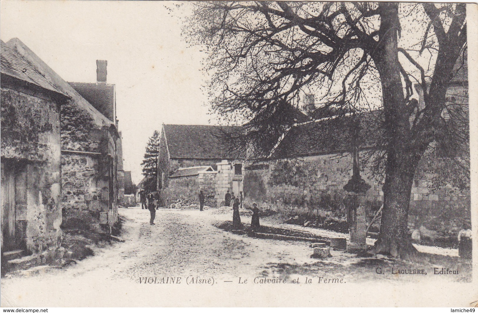 VIOLAINE (Aisne) Le Calvaire Et La Ferme Circulée 1917 - Otros & Sin Clasificación