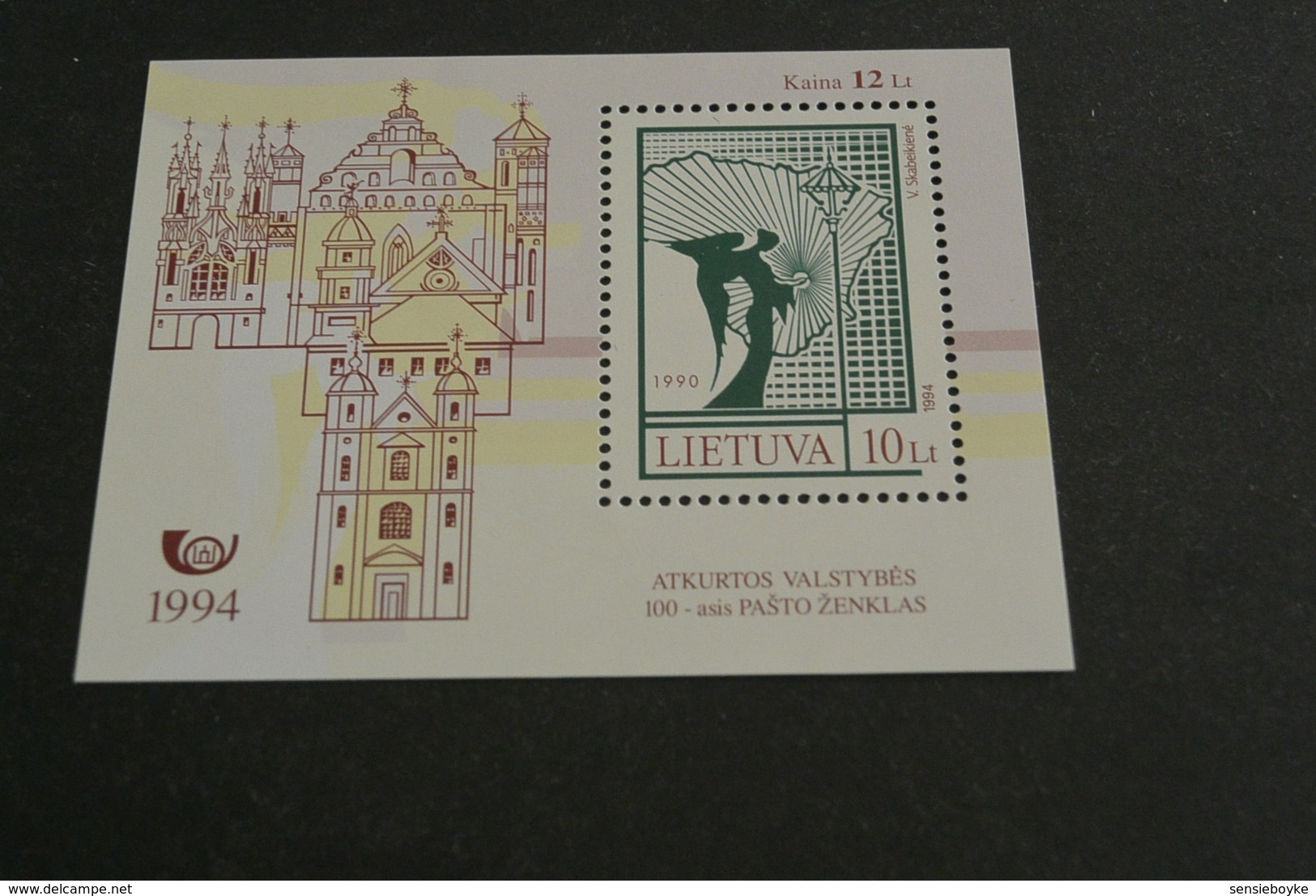 K18463 -Bloc MNH Lithuania 1994 - MI. BL. 4 - SC. 492 - 100th. Post Stamp - Lituanie