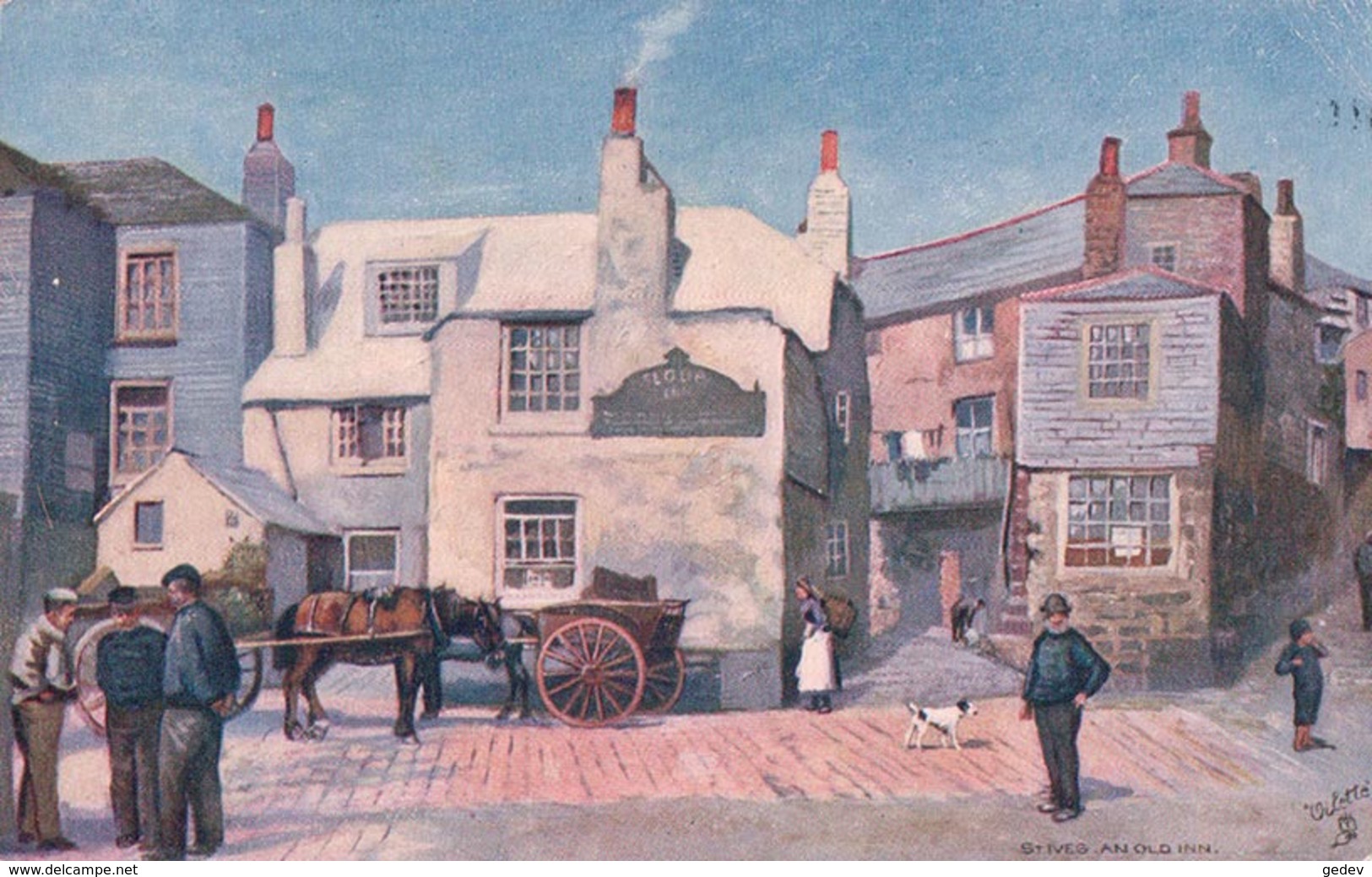 Angleterre Cornouailles, St Ives, An Old Inn, Attelage (229) Pli D'angle - St.Ives