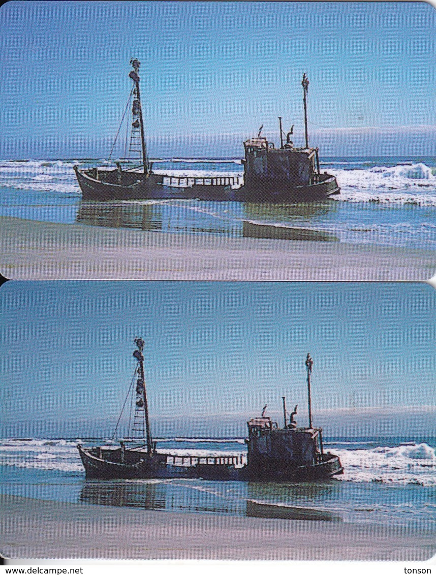 Namibia, NMB-018 And 018a, Shipwreck,  2 Cards, Different Chip, 2 Scans.  ( SIE 30 And 31) - Namibië