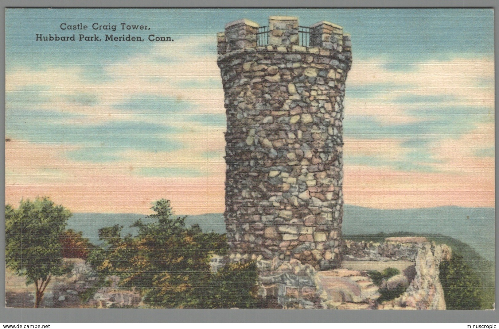 CPA USA - Connecticut - Meriden - Hubbard Park - Castle Craig Tower - Autres & Non Classés