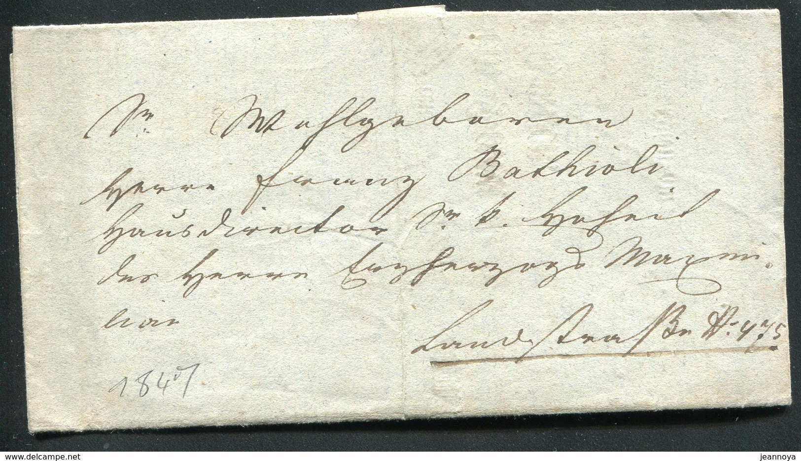 AUTRICHE - LETTRE DE WIEN LE 18/7/1847 AVEC SUPERBE VIGNETTE DE FERMETURE - TB - ...-1850 Voorfilatelie